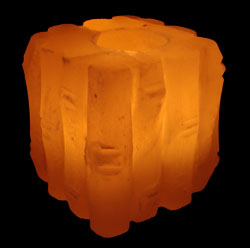 crafted bamboo shape salt candle holder tea lights