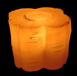 crafted bamboo shape salt candle holder tea lights