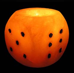 crafted dice shape salt candle holder tea lights