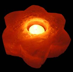 crafted flower salt candle holder