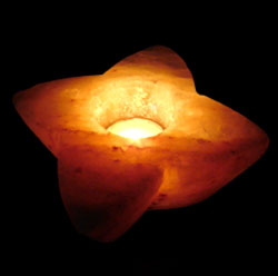 Leaf shape salt candle holder