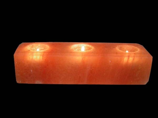 carfted reactangle shape salt candle holder
